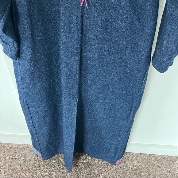 Vintage Handmade Women's Medium Denim Western Trench Coat - Picture 8 of 8